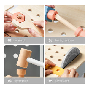 Wooden Tool Bench for Toddler Boys