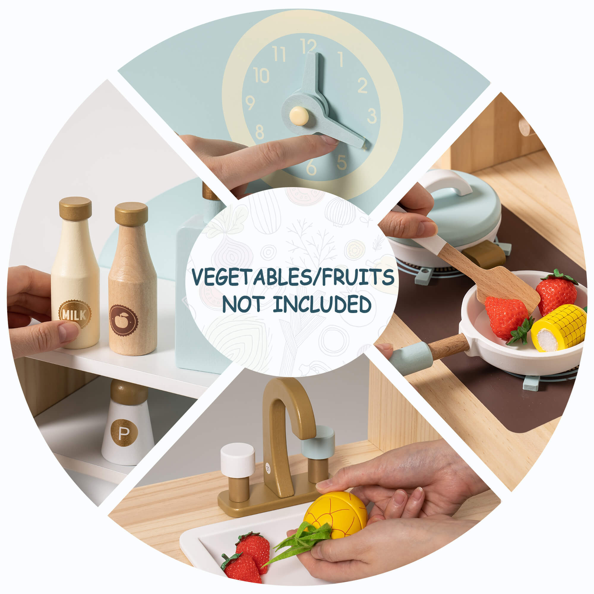 Wooden Toy Kitchen Set for Kids