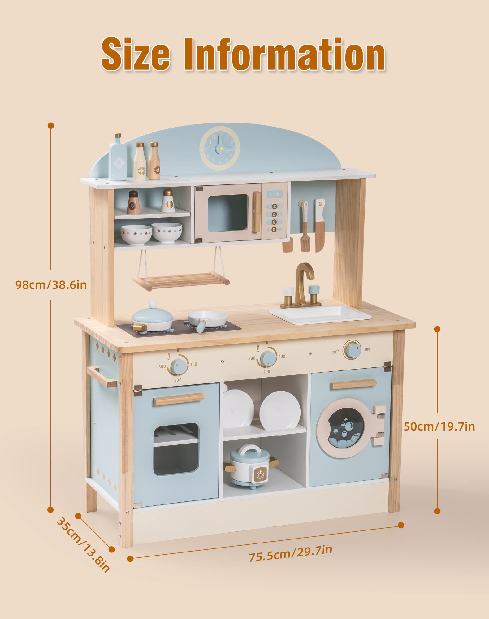 Wooden Toy Kitchen Set for Kids