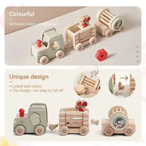 Wooden Train Set for Toddlers